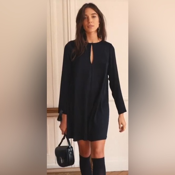 Sezane Ariette Long Sleeve A-Line Cocktail Dress in FR 42 - Picture 8 of 10